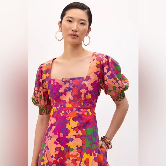 Anthropologie Roopa Pemmaraju floral midi dress sz sm - Picture 2 of 12